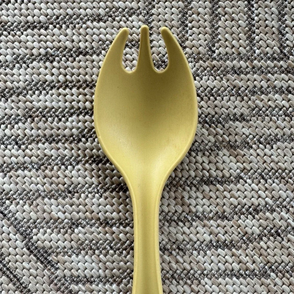 VTG Tupperware Harvest Gold Salad Serving Spoon‎ Tosser Spork 12